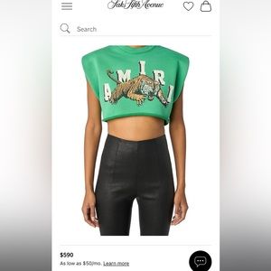 Amiri Green Women’s Cropped Shirt